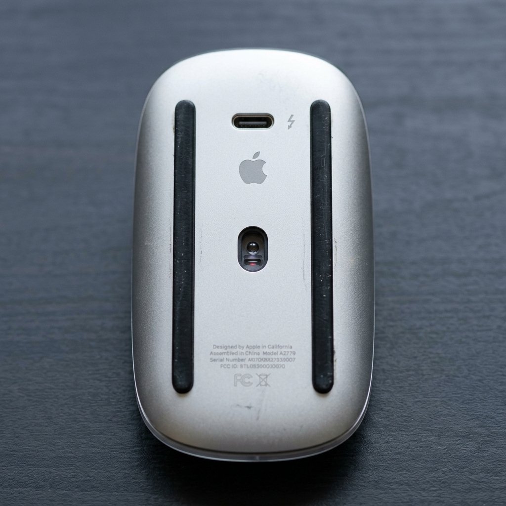 Puerto de carga USB-C en la parte inferior del Magic Mouse