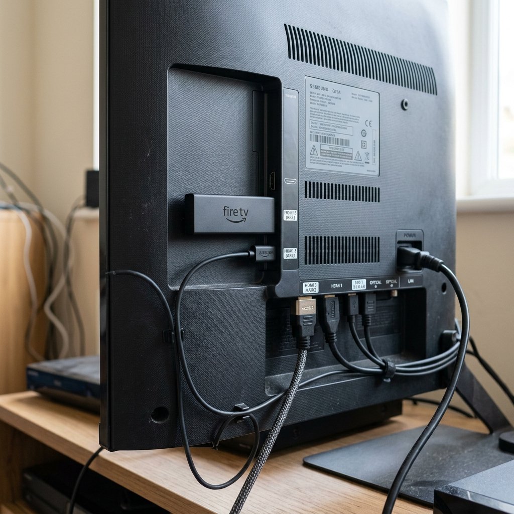 Instalación correcta del Fire TV Stick 4K en la parte trasera del televisor