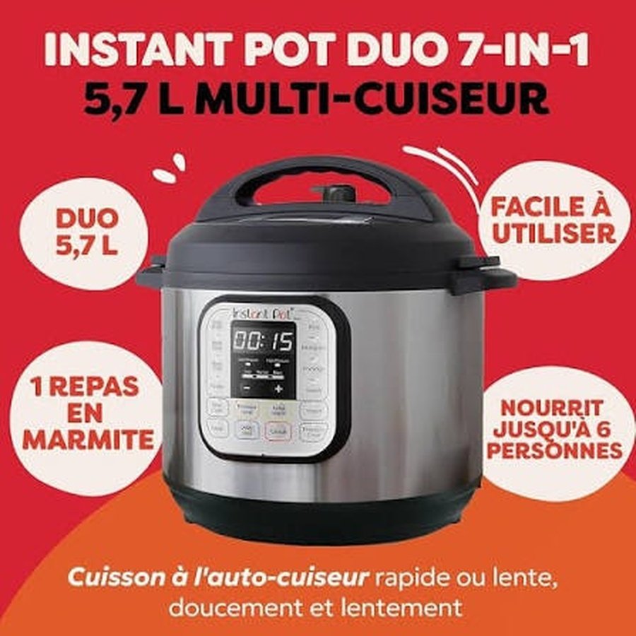 Instant Pot Duo 7-in-1 Multi-Use Pressure Cooker (Duo 60 - 5.7 Litros)
