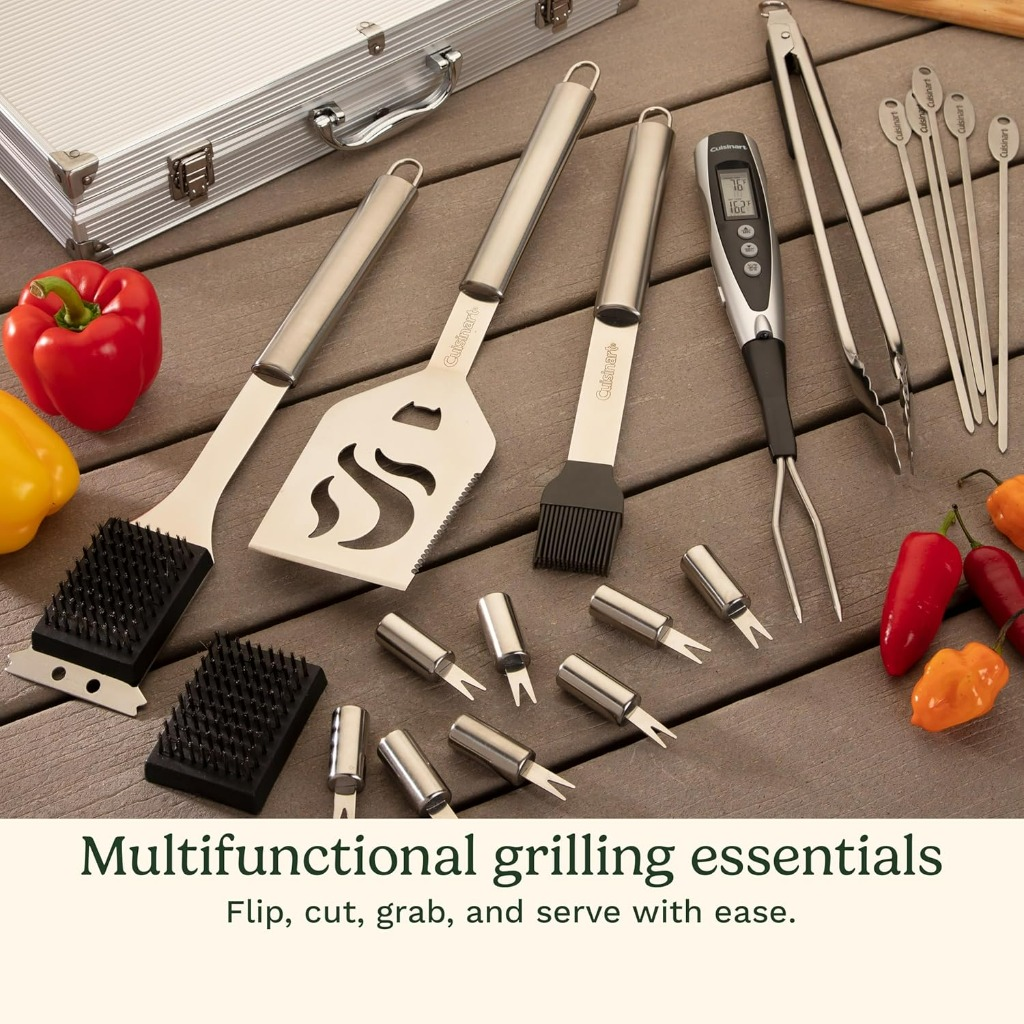 Asados perfectos y controlados: Reseña del juego de utensilios de parrilla Cuisinart Deluxe (20 Piezas)