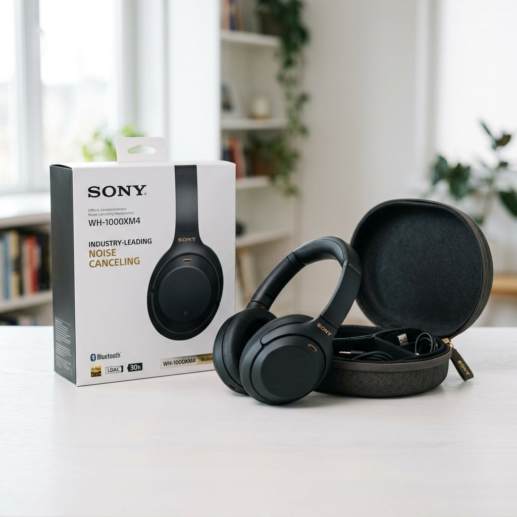 Contenido de la caja de los auriculares Sony WH-1000XM4