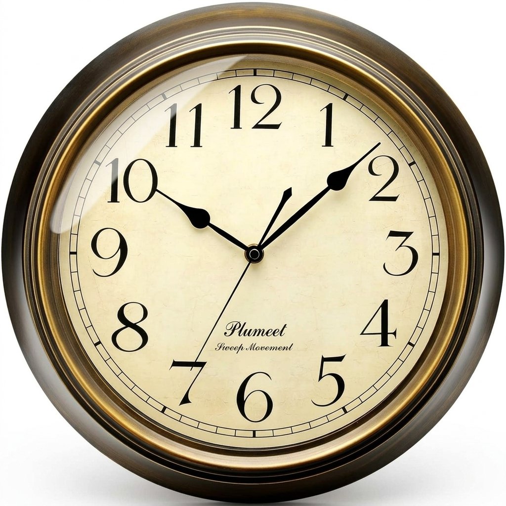 Silencio absoluto y hora legible: Reseña del reloj de pared Plumeet de 13 pulgadas