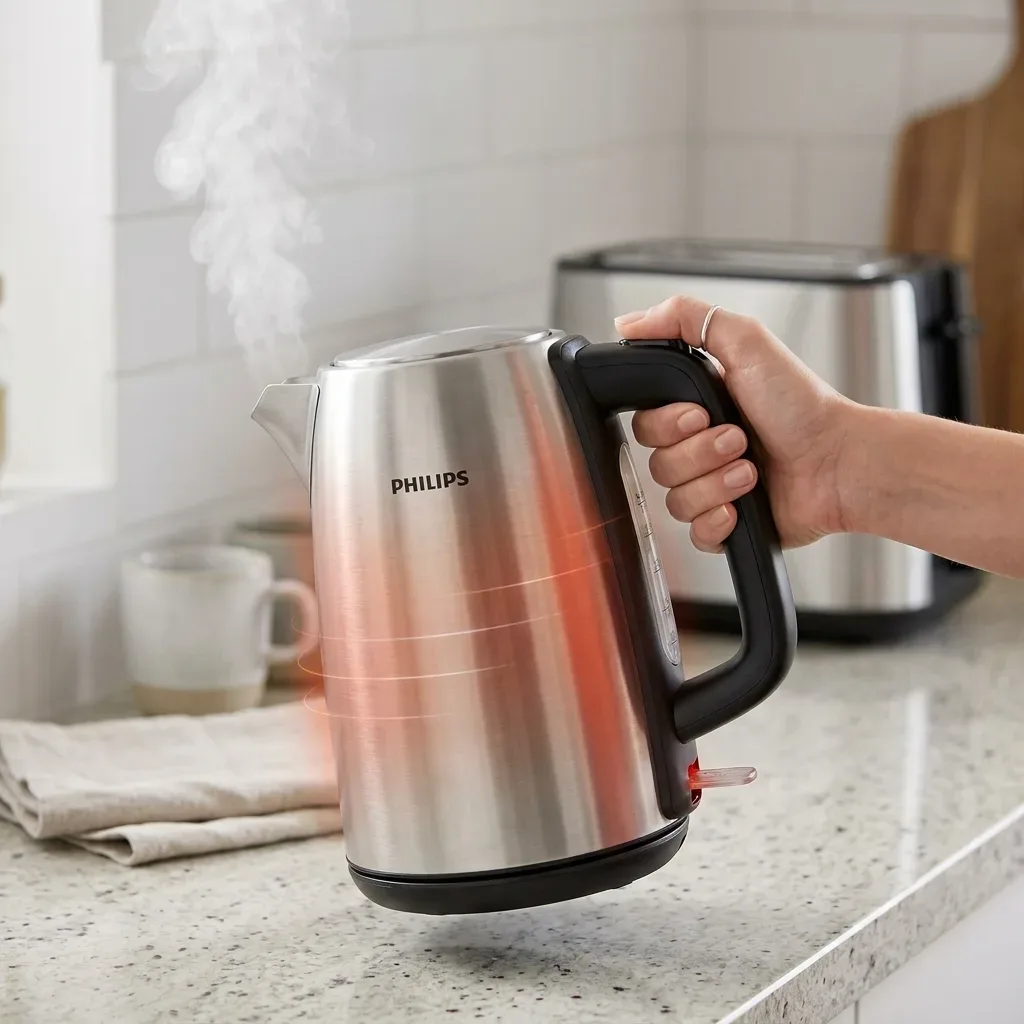 Detalles ergonómicos y del visor del Hervidor Philips HD9350