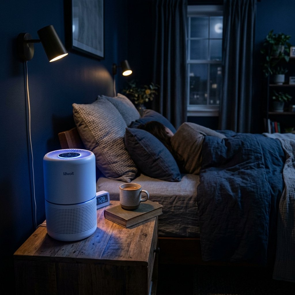 Modo Sleep silencioso de Levoit Core 300 para dormitorio