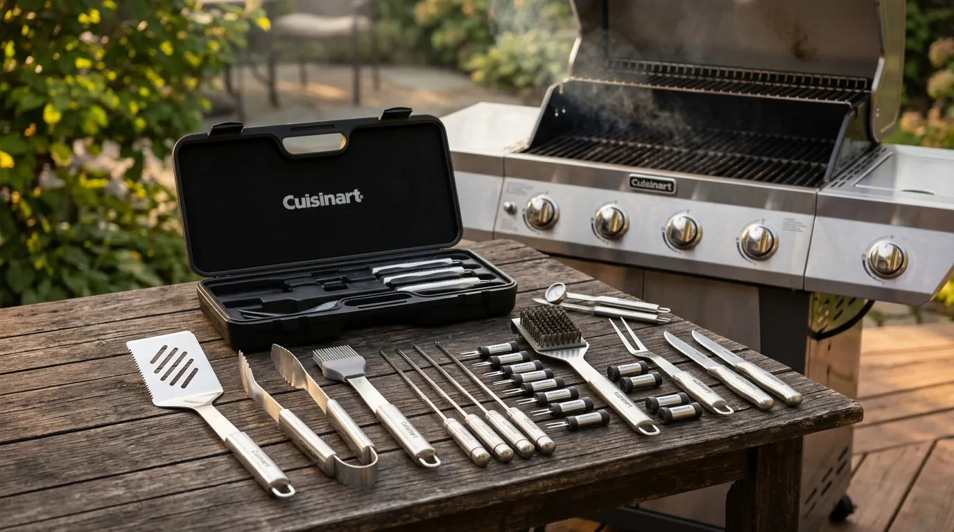 Asados perfectos y controlados: Reseña del juego de utensilios de parrilla Cuisinart Deluxe en acero inoxidable