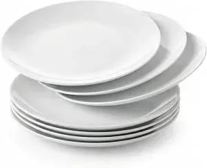 Platos llanos Corelle Winter Frost White apilables de perfil ultra delgado