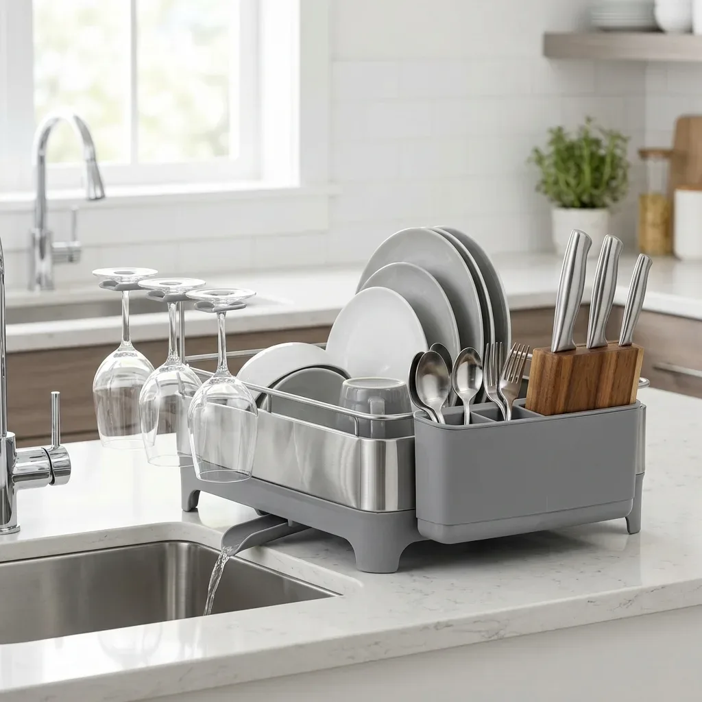 Secado inteligente y sin manchas: Reseña del escurridor de platos de acero inoxidable Simplehuman